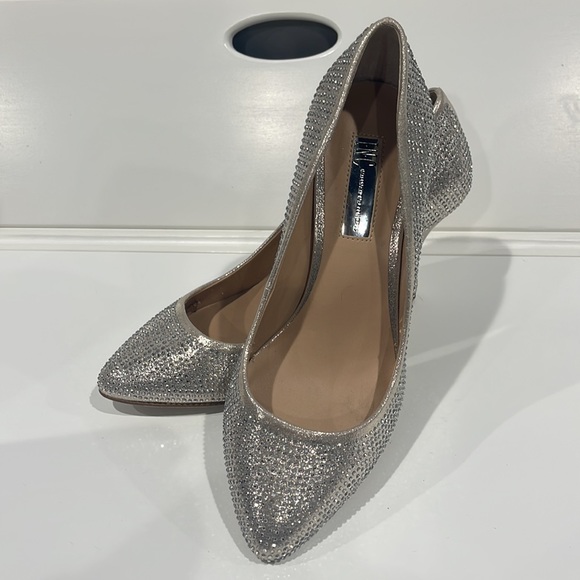 INC International Concepts Womens Zitah Pumps Silver Crystal Size 8W - Picture 2 of 7